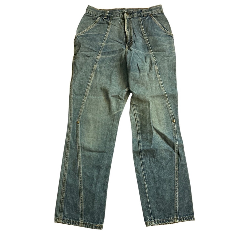 Vintage Cheryl Fugit Jeans Made in USA Seamed Front Straight Leg Medium Wash 12